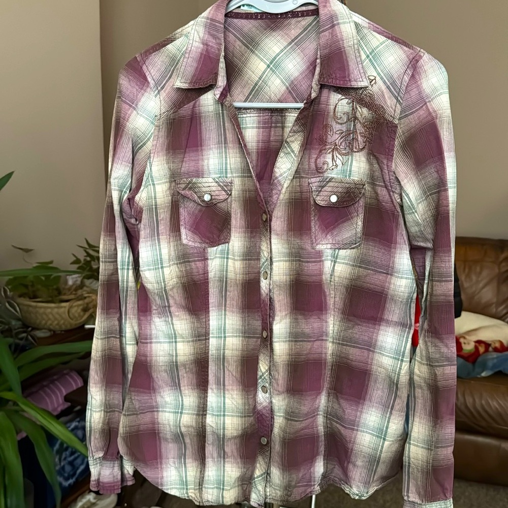 Purple button down